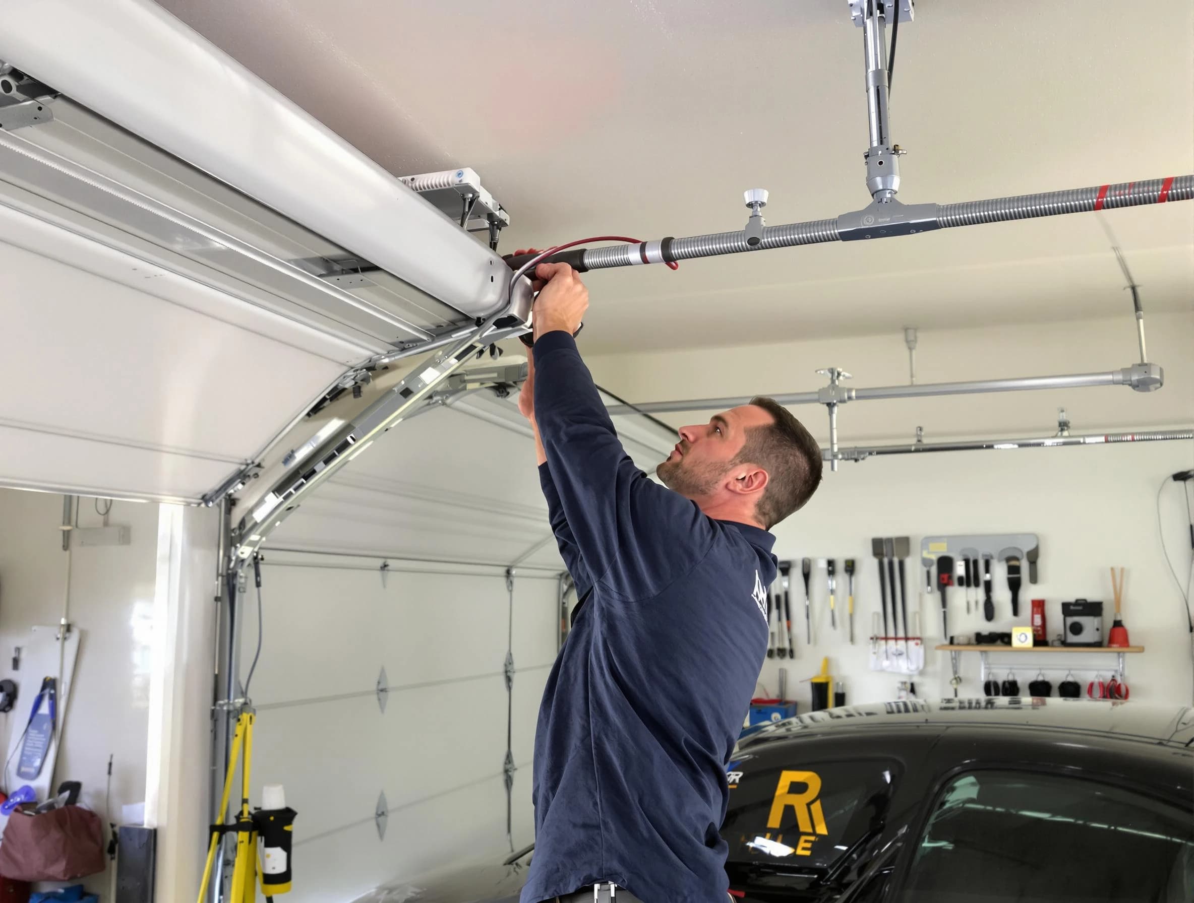 Austell Garage Door Repair technician performing garage door cable repair in Austell