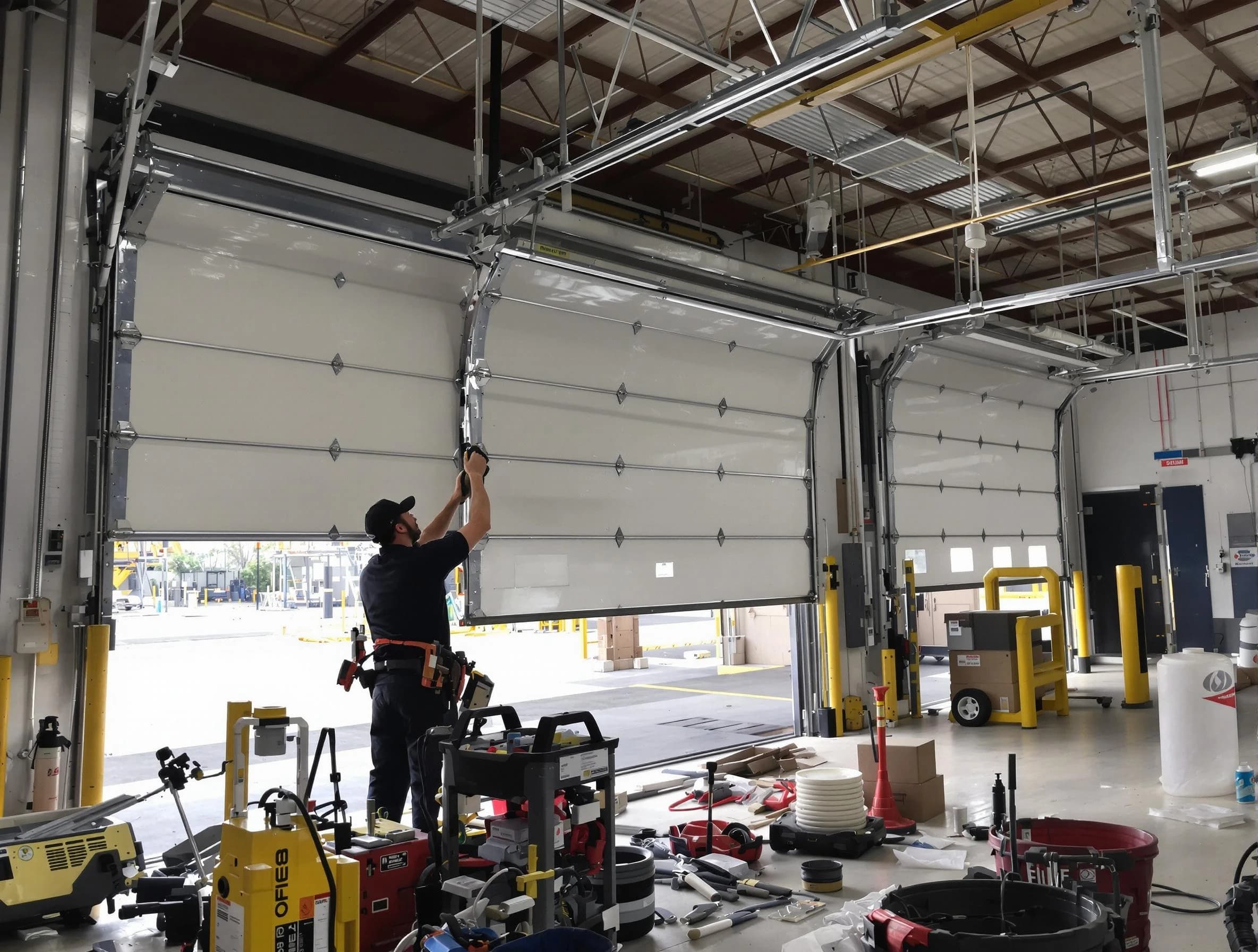 Austell Garage Door Repair technician performing commercial garage door repair in Austell