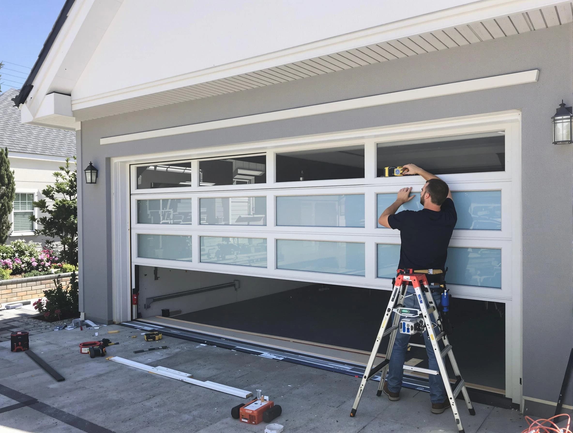Austell Garage Door Repair team performing garage door replacement in Austell