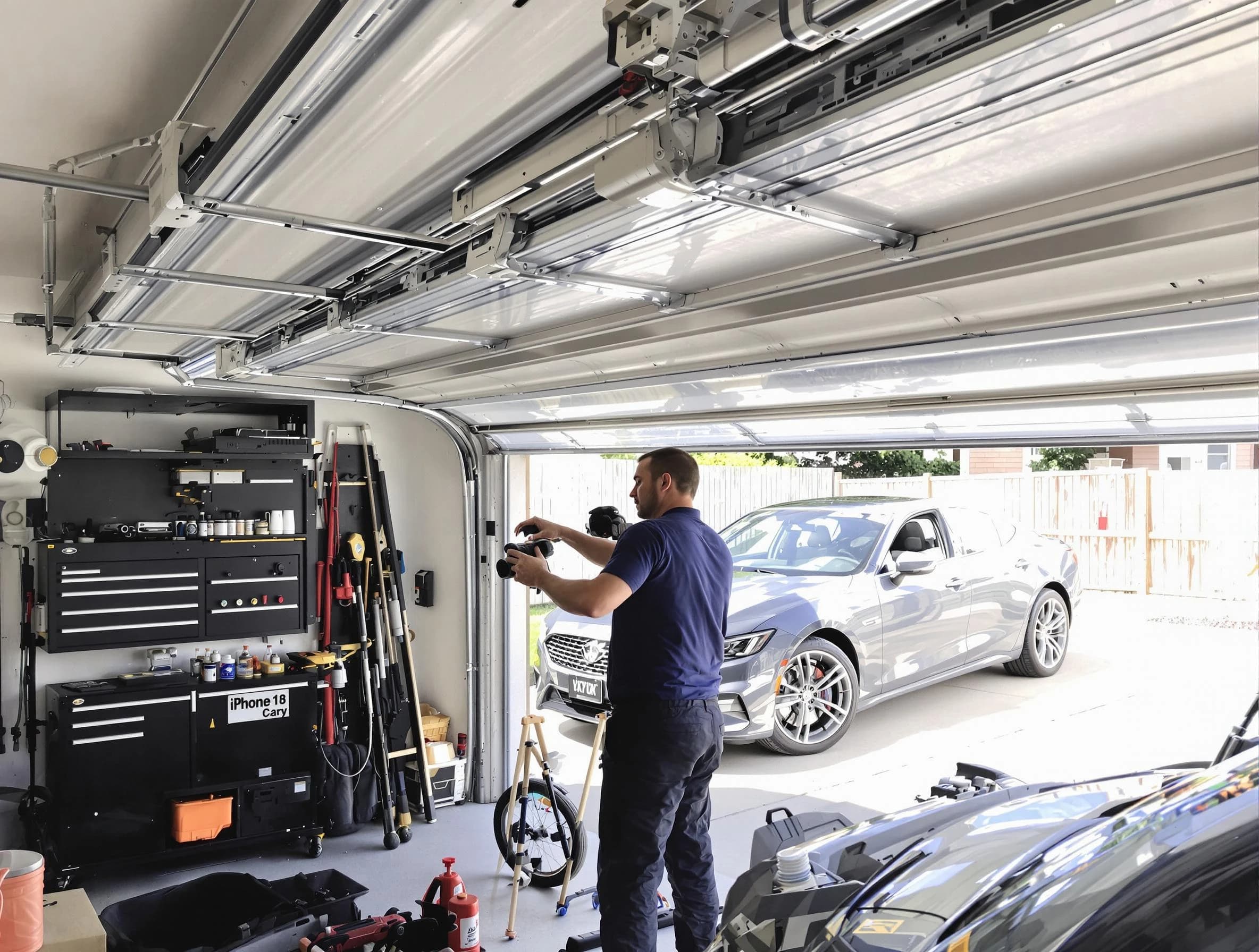 Austell Garage Door Repair technician fixing noisy garage door in Austell