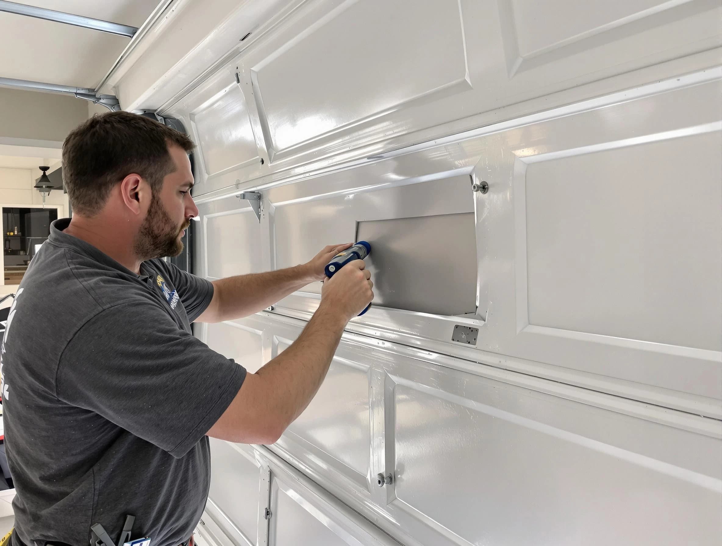 Garage door panel repair by Austell Garage Door Repair in Austell
