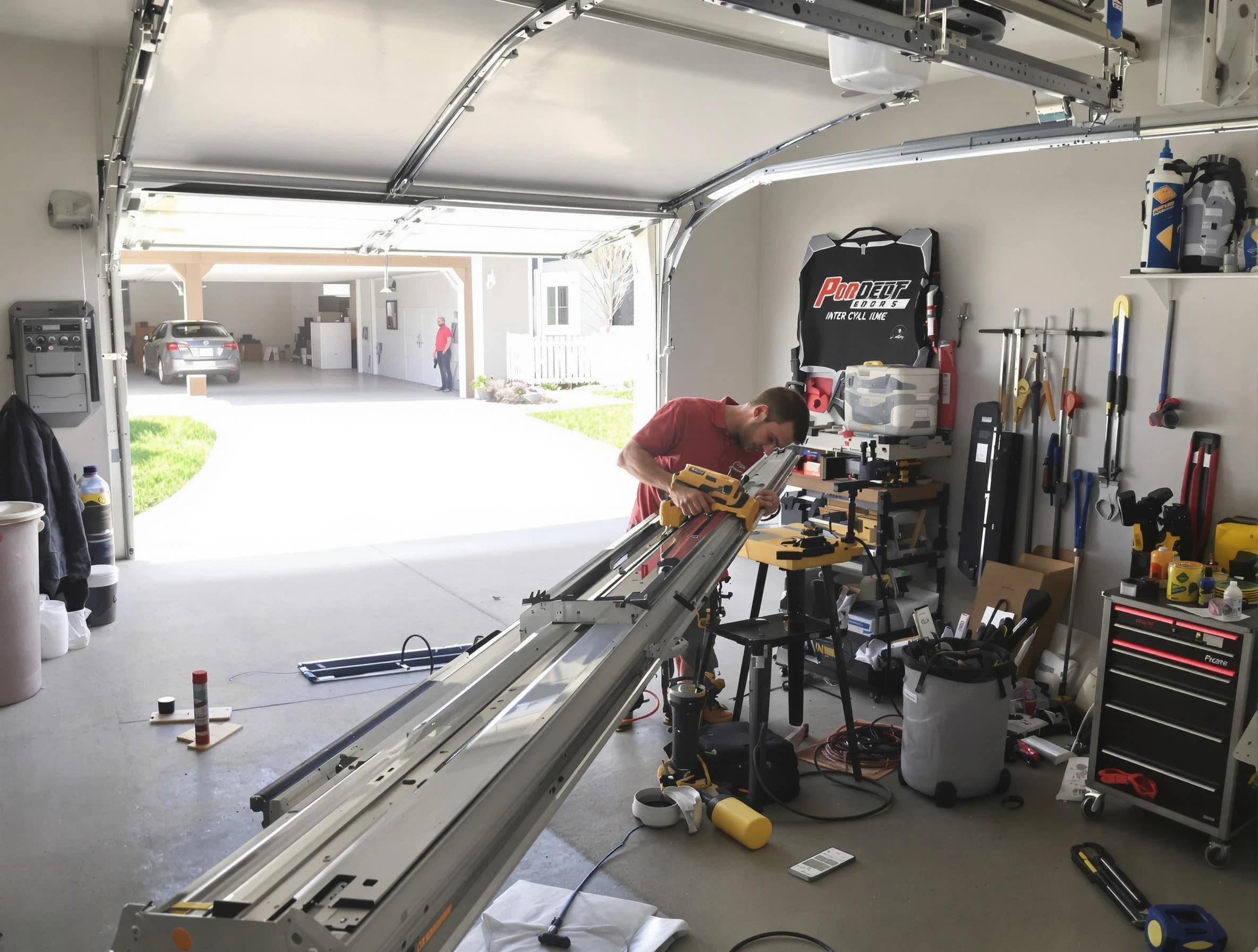 Austell Garage Door Repair expert performing track repair in Austell
