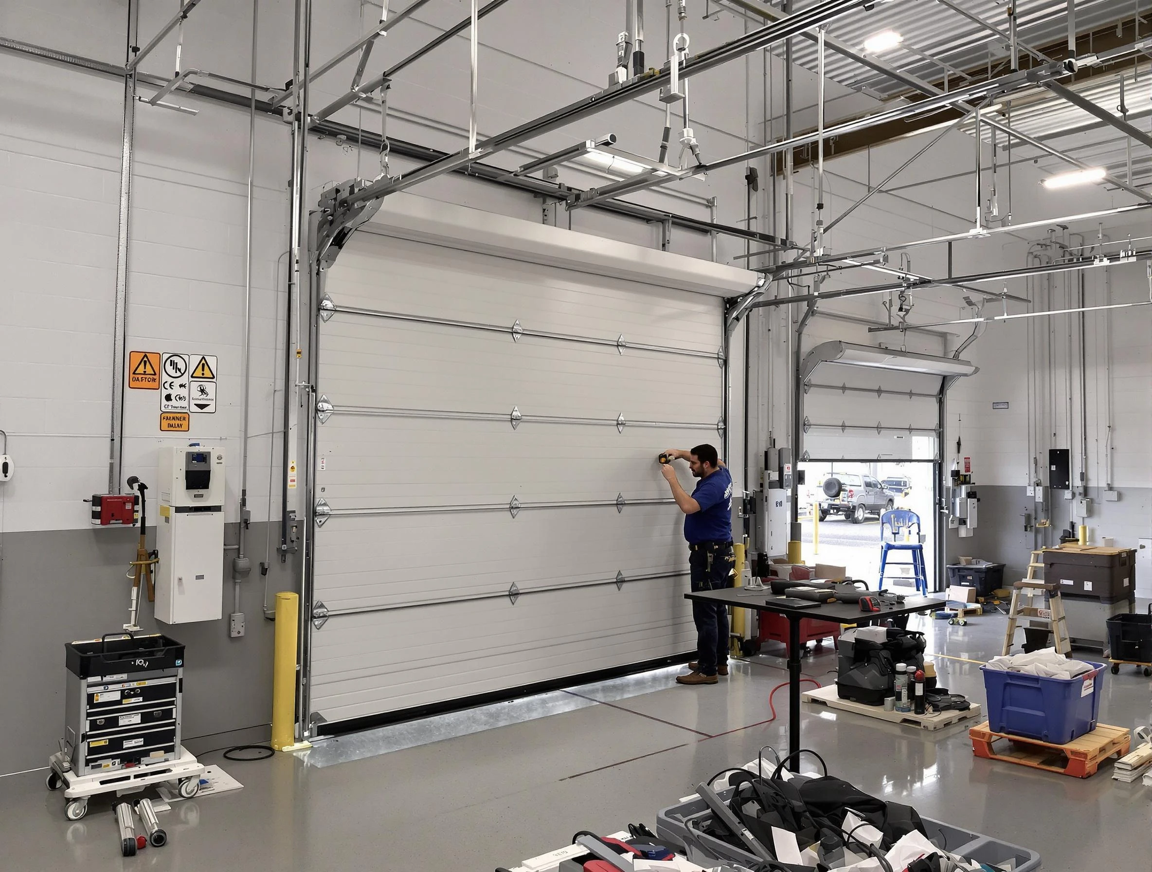 Commercial garage door repair being performed by Austell Garage Door Repair expert in Austell